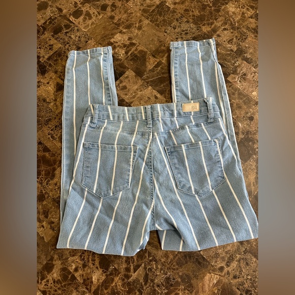 RSQ Blue and White Striped Skinny Jeans - Picture 3 of 3